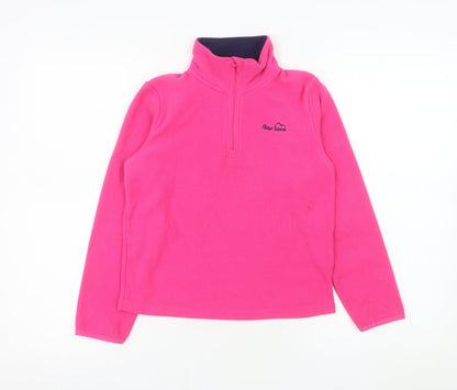Peter Storm Girls Pink Fleece 1/2 Zip Pullover Sweatshirt 7-8 Years