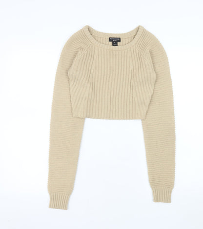 Womens UK Size M PRETTYLITTLETHING Beige Pullover Jumper