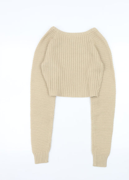 Womens UK Size M PRETTYLITTLETHING Beige Pullover Jumper