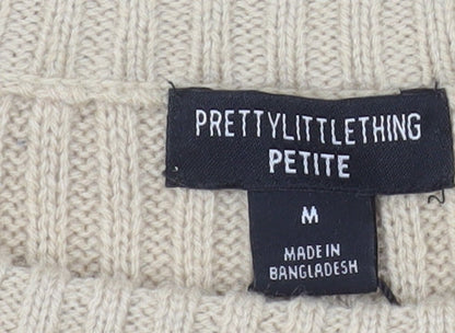 Womens UK Size M PRETTYLITTLETHING Beige Pullover Jumper