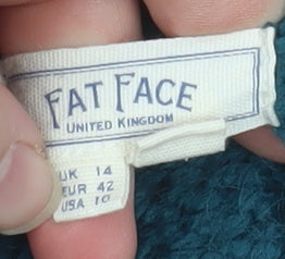 Womens UK Size 14 Fat Face Green Pullover Jumper