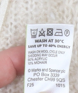 Womens UK Size 10 Marks and Spencer Ivory Cardigan Jumper