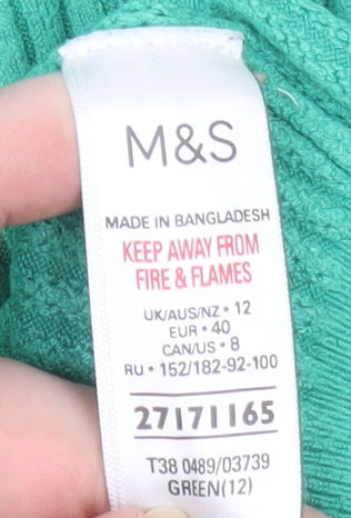 Womens UK Size 12 Marks and Spencer Green Basic Polo