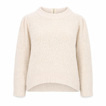 H&M Women Beige Cotton High Neck Knit Jumper Size 12