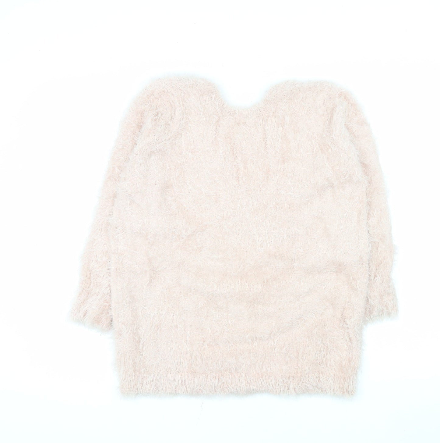 Lottie Loves Women Pink Fluffy Crew Neck Jumper Size 12