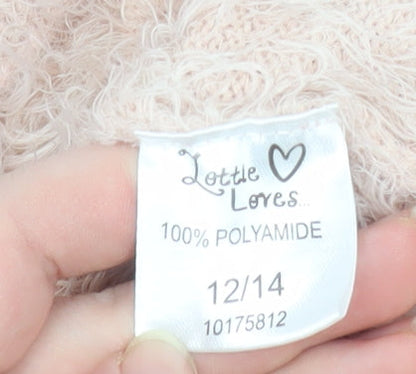 Lottie Loves Women Pink Fluffy Crew Neck Jumper Size 12