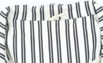 Pilot Women’s White Striped Cotton Stretch Blazer Jacket Size 12