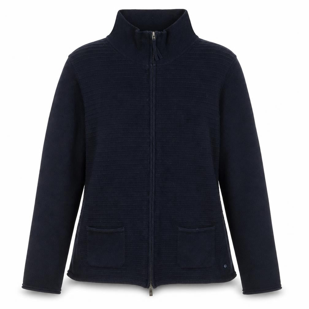 Olsen Women's Navy Cotton Acrylic Full Zip Jacket UK 14