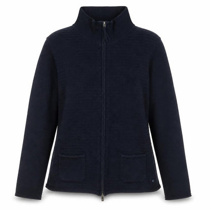 Olsen Women's Navy Cotton Acrylic Full Zip Jacket UK 14