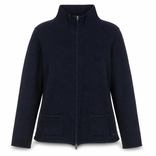 Olsen Women's Navy Cotton Acrylic Full Zip Jacket UK 14