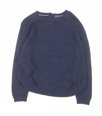 Womens UK Size 10 Fat Face Blue Pullover Jumper
