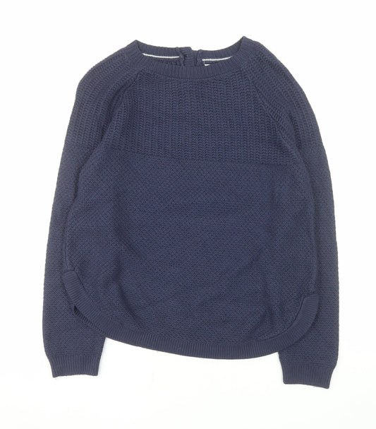 Womens UK Size 10 Fat Face Blue Pullover Jumper