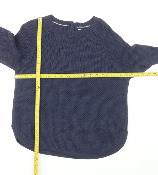 Womens UK Size 10 Fat Face Blue Pullover Jumper