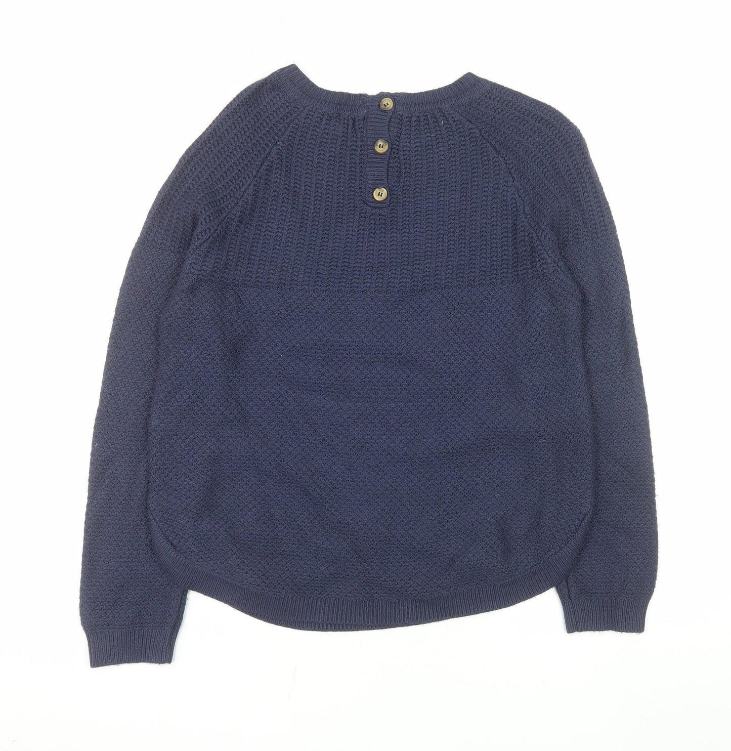 Womens UK Size 10 Fat Face Blue Pullover Jumper