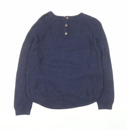 Womens UK Size 10 Fat Face Blue Pullover Jumper