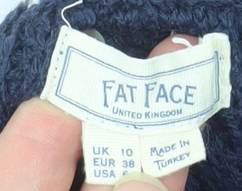 Womens UK Size 10 Fat Face Blue Pullover Jumper