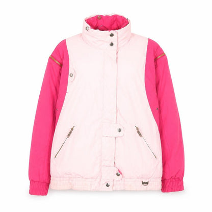Rodeo Women's Pink Colourblock Puffer Jacket Size 10 Retro 80s Style