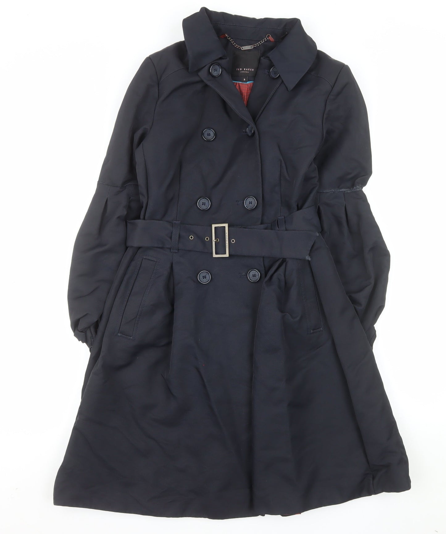 Womens UK Size 10 Ted Baker Black Trench Coat