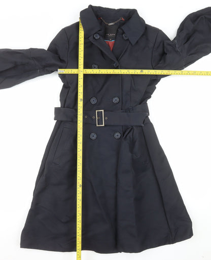Womens UK Size 10 Ted Baker Black Trench Coat