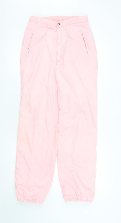 C&A Women's Pink Snow Pants Size 12 Retro Winter Lined Trousers