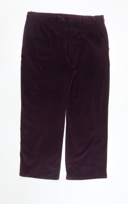Marks and Spencer Women’s Purple Velvet Jogger Trousers Size 16