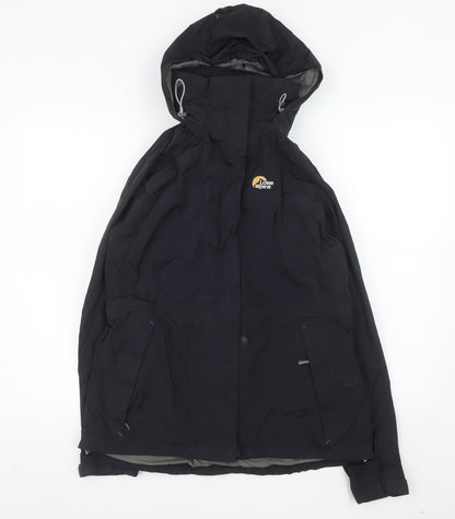 Lowe Alpine Women’s Black Waterproof Hooded Jacket UK 14 Outdoor Nylon Coat