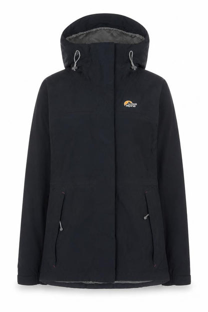 Lowe Alpine Women’s Black Waterproof Hooded Jacket UK 14 Outdoor Nylon Coat
