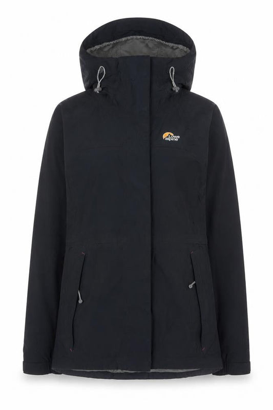 Lowe Alpine Women’s Black Waterproof Hooded Jacket UK 14 Outdoor Nylon Coat