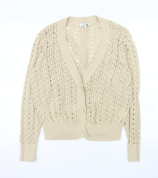 Womens UK Size M b.young Beige Cardigan Jumper