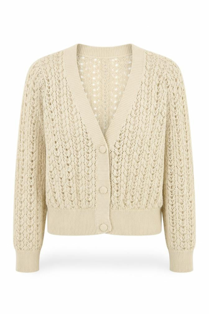 Womens UK Size M b.young Beige Cardigan Jumper