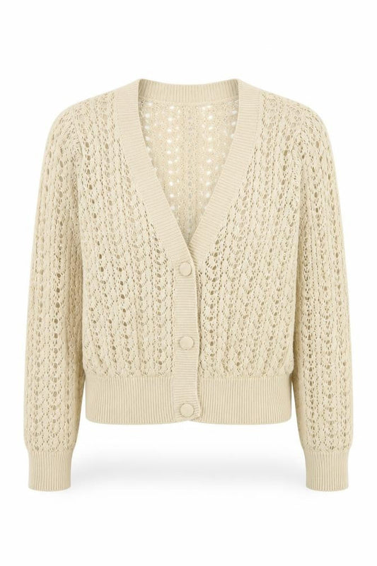 Womens UK Size M b.young Beige Cardigan Jumper