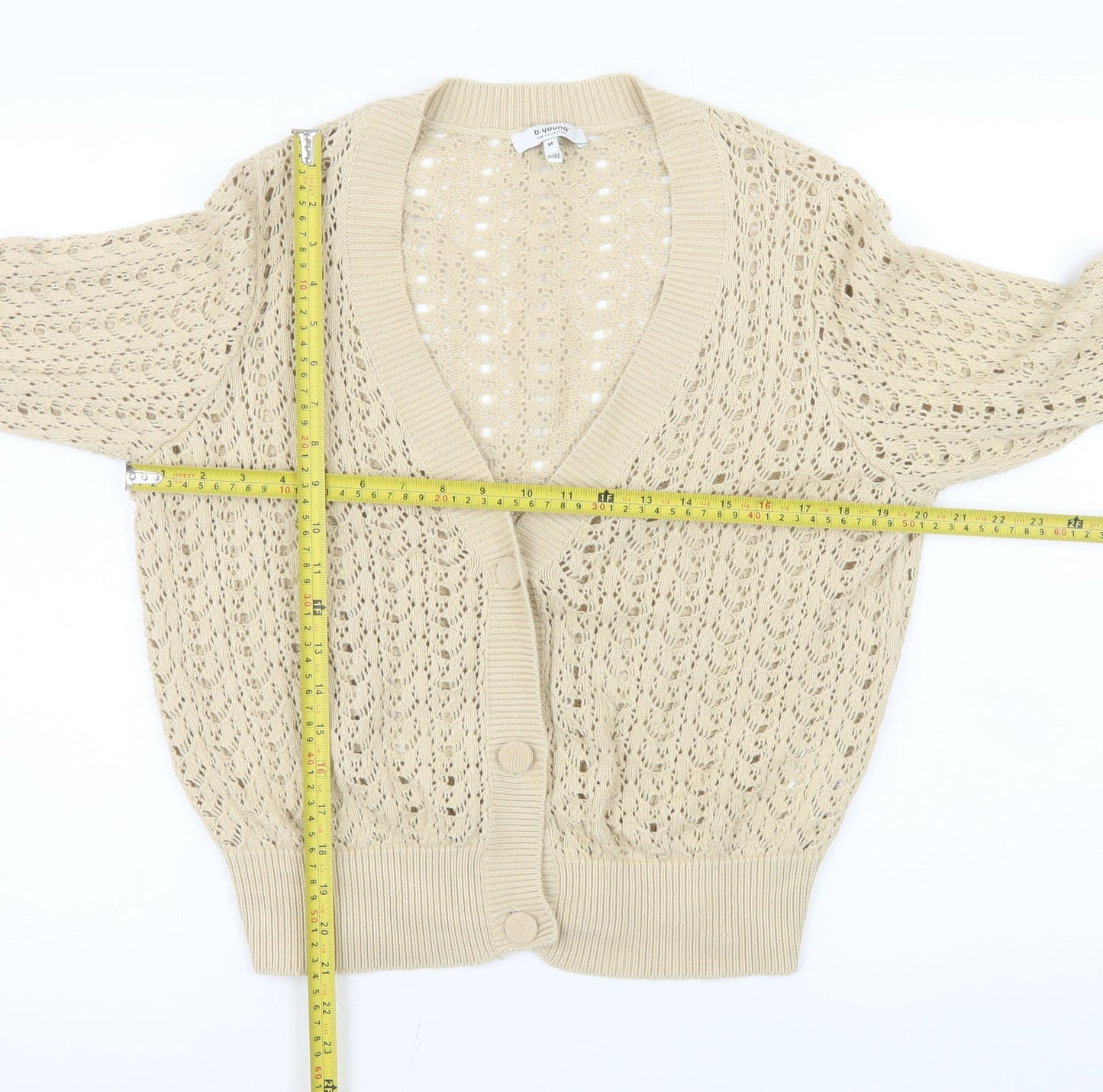 Womens UK Size M b.young Beige Cardigan Jumper