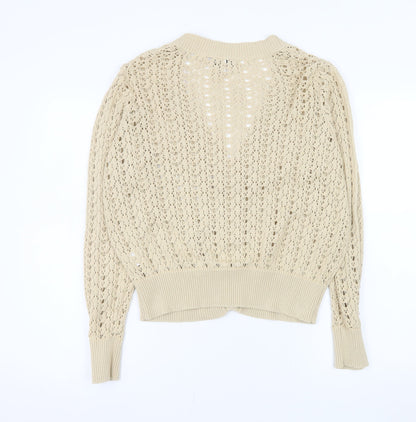 Womens UK Size M b.young Beige Cardigan Jumper