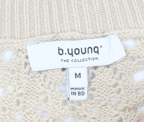 Womens UK Size M b.young Beige Cardigan Jumper