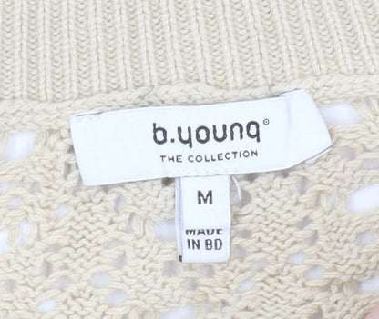 Womens UK Size M b.young Beige Cardigan Jumper