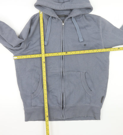 French Connection Men's Grey Full Zip Hooded Cotton Jacket M