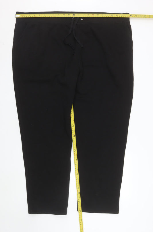 Bonmarché Womens Black Size 24 Jogger Sweatpants with Drawstring Waist