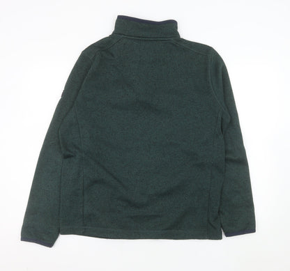 White Stuff Men's Green Half Zip Fleece Sweatshirt Medium