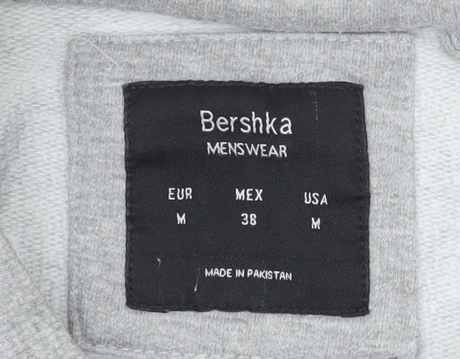 Mens UK Size M Bershka Grey Pullover Sweatshirt