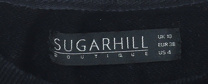 Sugarhill Boutique Girls Black Embroidered Space Sweatshirt UK 10