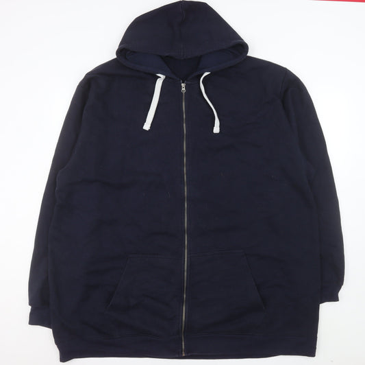 Bigdude Men's Blue 4XL Full Zip Hooded Fleece Jacket