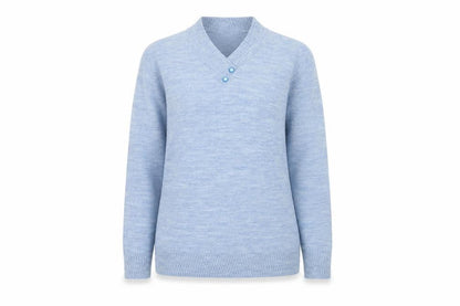 Honor Millburn Women's Blue Knit V-Neck Long Sleeve Jumper Size M 14-16