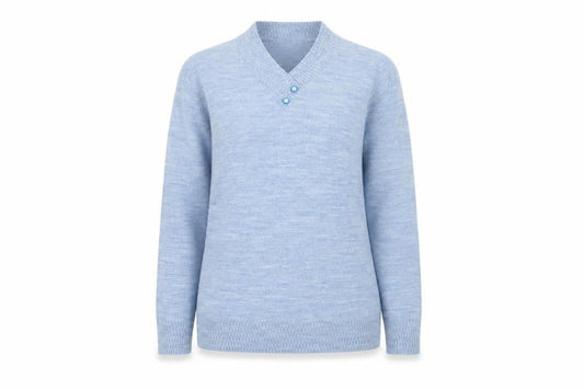 Honor Millburn Women's Blue Knit V-Neck Long Sleeve Jumper Size M 14-16