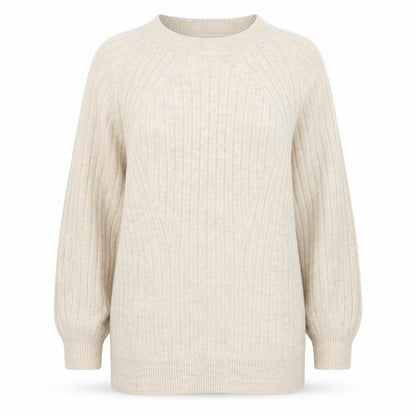 Marks & Spencer Women’s Beige Long Sleeve Ribbed Knit Pullover Jumper M