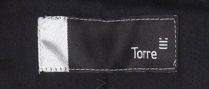 Torre Men's Grey Wool Blend Pleated Dress Trousers 46R