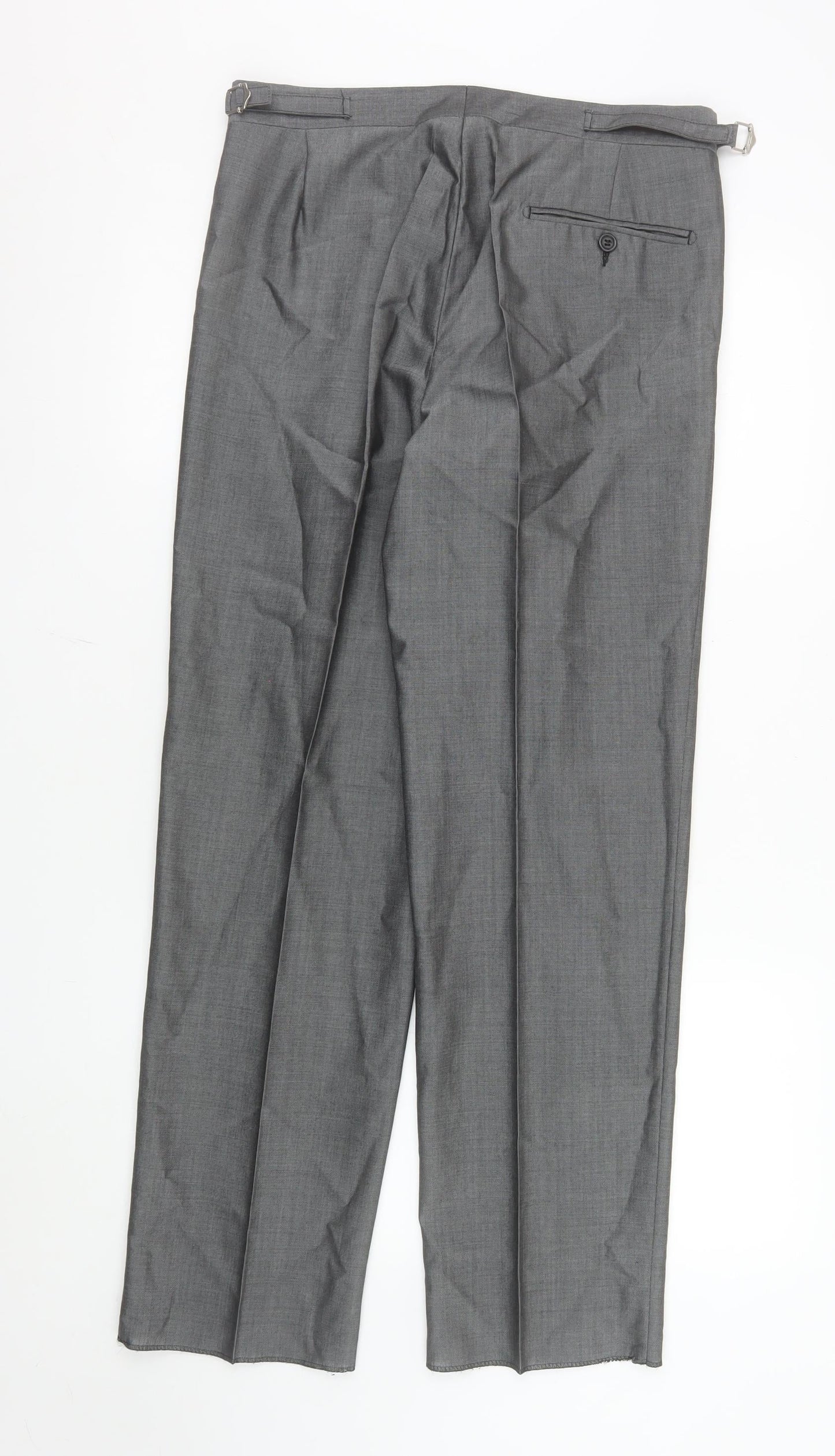 Mens UK Size 32S Torre Classic Fit Dress Pants Grey Trousers