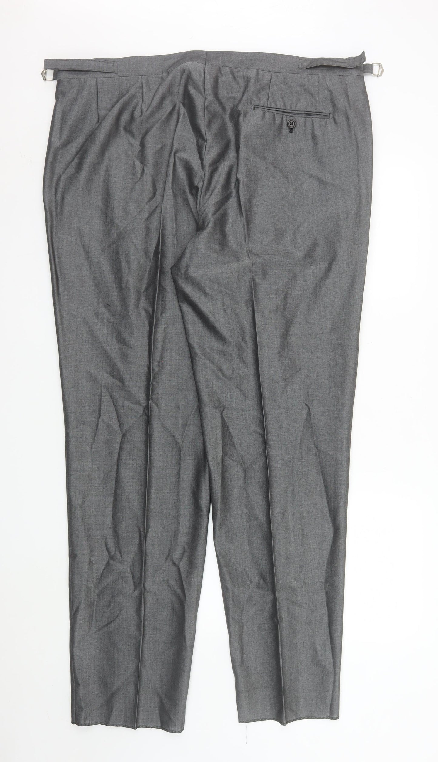 Mens UK Size 42L Torre Regular Fit Dress Pants Grey Trousers