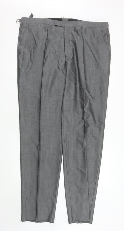 Torre Cerimonia Men's Grey Wool Blend Pleated Dress Trousers 42 XL