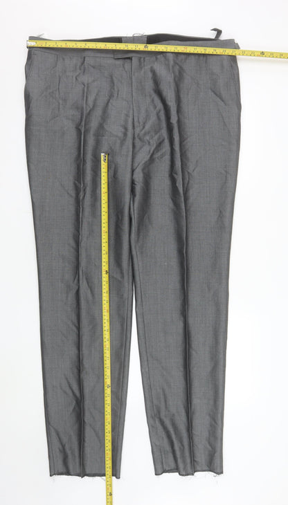 Torre Cerimonia Men's Grey Wool Blend Dress Pants 44L Formal Trousers