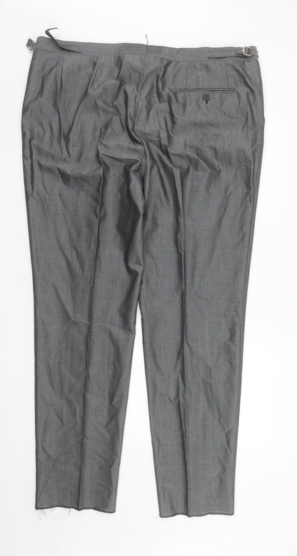 Torre Cerimonia Men's Grey Wool Blend Dress Pants 44L Formal Trousers